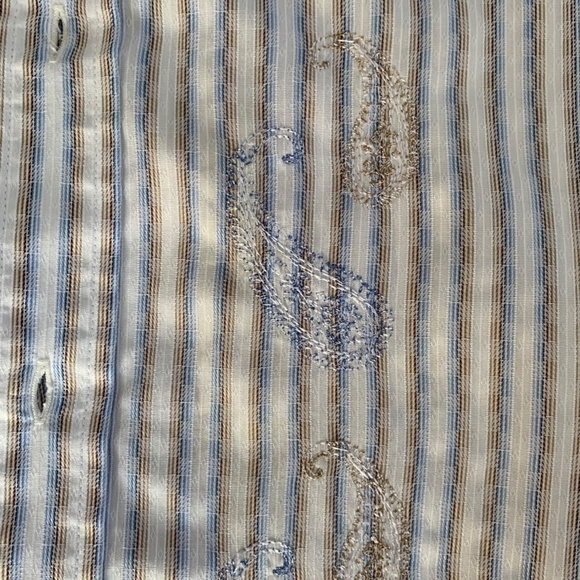 Robert Graham Mens Striped Embroidered Paisley Long Sleeve Shirt Size 2XL.#0041 - Picture 14 of 15